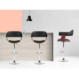 darrahopens Furniture > Bar Stools & Chairs Artiss Set of 2 Wooden Bar Stool - Black and Wood