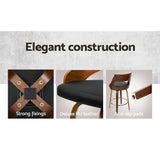 darrahopens Furniture > Bar Stools & Chairs Artiss Set of 2 Wooden Bar Stools PU Leather - Black and Wood