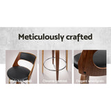 darrahopens Furniture > Bar Stools & Chairs Artiss Set of 2 Wooden Bar Stools PU Leather - Black and Wood
