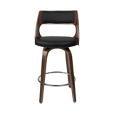 darrahopens Furniture > Bar Stools & Chairs Artiss Set of 2 Wooden Bar Stools PU Leather - Black and Wood