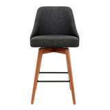 darrahopens Furniture > Bar Stools & Chairs Artiss Set of 2 Wooden Fabric Bar Stools Square Footrest - Charcoal