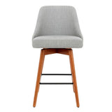 darrahopens Furniture > Bar Stools & Chairs Artiss Set of 2 Wooden Fabric Bar Stools Square Footrest - Light Grey