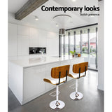 darrahopens Furniture > Bar Stools & Chairs Artiss Set of 2 Wooden Gas Lift Bar Stool - White and Chrome