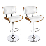 darrahopens Furniture > Bar Stools & Chairs Artiss Set of 2 Wooden Gas Lift Bar Stool - White and Chrome