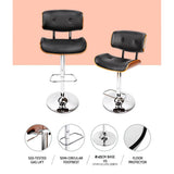 darrahopens Furniture > Bar Stools & Chairs Artiss Set of 2 Wooden Gas Lift Bar Stools - Black and Chrome