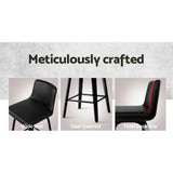 darrahopens Furniture > Bar Stools & Chairs Artiss Set of 2 Wooden PU Leather Bar Stool - Black
