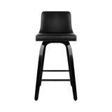 darrahopens Furniture > Bar Stools & Chairs Artiss Set of 2 Wooden PU Leather Bar Stool - Black