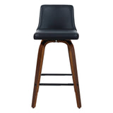 darrahopens Furniture > Bar Stools & Chairs Artiss Set of 2 Wooden PU Leather Bar Stool - Black and Brown Wood Legs