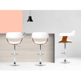 darrahopens Furniture > Bar Stools & Chairs Artiss Set of 2 Wooden PU Leather Bar Stool - White and Chrome