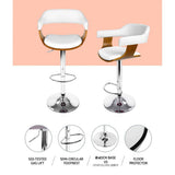 darrahopens Furniture > Bar Stools & Chairs Artiss Set of 2 Wooden PU Leather Bar Stool - White and Chrome