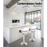 darrahopens Furniture > Bar Stools & Chairs Artiss Set of 2 Wooden PU Leather Bar Stool - White and Chrome
