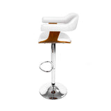 darrahopens Furniture > Bar Stools & Chairs Artiss Set of 2 Wooden PU Leather Bar Stool - White and Chrome