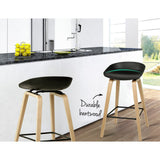 darrahopens Furniture > Bar Stools & Chairs Artiss Set of 2 Wooden Square Footrest Bar Stools - Black