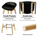 darrahopens Furniture > Bar Stools & Chairs Artiss Set of 2 Wooden Square Footrest Bar Stools - Black