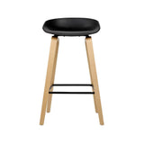 darrahopens Furniture > Bar Stools & Chairs Artiss Set of 2 Wooden Square Footrest Bar Stools - Black