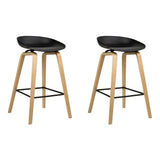 darrahopens Furniture > Bar Stools & Chairs Artiss Set of 2 Wooden Square Footrest Bar Stools - Black