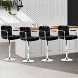 darrahopens Furniture > Bar Stools & Chairs Artiss Set of 4 Bar Stools Gas lift Swivel Armrests - Steel and Black