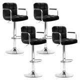darrahopens Furniture > Bar Stools & Chairs Artiss Set of 4 Bar Stools Gas lift Swivel Armrests - Steel and Black