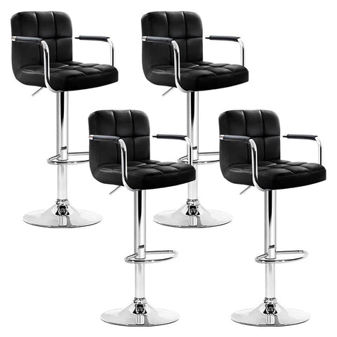 darrahopens Furniture > Bar Stools & Chairs Artiss Set of 4 Bar Stools Gas lift Swivel Armrests - Steel and Black