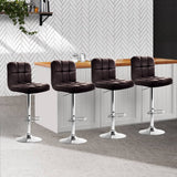 darrahopens Furniture > Bar Stools & Chairs Artiss Set of 4 Bar Stools Gas lift Swivel - Steel and Chocolate