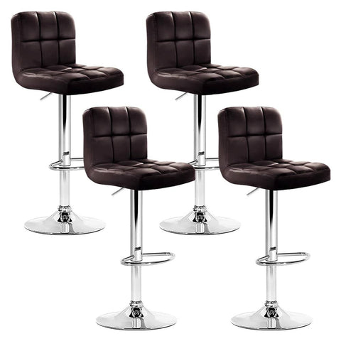 darrahopens Furniture > Bar Stools & Chairs Artiss Set of 4 Bar Stools Gas lift Swivel - Steel and Chocolate