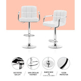darrahopens Furniture > Bar Stools & Chairs Artiss Set of 4 Bar Stools Gas lift Swivel - Steel and White