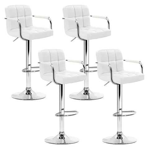 darrahopens Furniture > Bar Stools & Chairs Artiss Set of 4 Bar Stools Gas lift Swivel - Steel and White