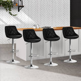 darrahopens Furniture > Bar Stools & Chairs Artiss Set of 4 Bar Stools PU Leather Diamond Style - Black