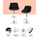 darrahopens Furniture > Bar Stools & Chairs Artiss Set of 4 Bar Stools PU Leather Diamond Style - Black
