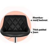 darrahopens Furniture > Bar Stools & Chairs Artiss Set of 4 Bar Stools PU Leather Diamond Style - Black