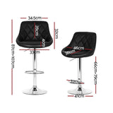 darrahopens Furniture > Bar Stools & Chairs Artiss Set of 4 Bar Stools PU Leather Diamond Style - Black