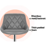 darrahopens Furniture > Bar Stools & Chairs Artiss Set of 4 Bar Stools PU Leather Diamond Style - Grey