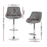 darrahopens Furniture > Bar Stools & Chairs Artiss Set of 4 Bar Stools PU Leather Diamond Style - Grey