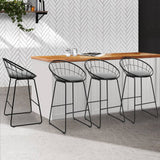 darrahopens Furniture > Bar Stools & Chairs Artiss Set of 4 Bar Stools Steel Fabric - Grey and Black