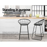 darrahopens Furniture > Bar Stools & Chairs Artiss Set of 4 Bar Stools Steel Fabric - Grey and Black