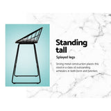 darrahopens Furniture > Bar Stools & Chairs Artiss Set of 4 Bar Stools Steel Fabric - Grey and Black