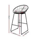 darrahopens Furniture > Bar Stools & Chairs Artiss Set of 4 Bar Stools Steel Fabric - Grey and Black