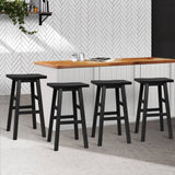 darrahopens Furniture > Bar Stools & Chairs Artiss Set of 4 Beech Wood Bar Stools - Black