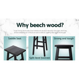darrahopens Furniture > Bar Stools & Chairs Artiss Set of 4 Beech Wood Bar Stools - Black