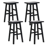 darrahopens Furniture > Bar Stools & Chairs Artiss Set of 4 Beech Wood Bar Stools - Black
