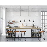 darrahopens Furniture > Bar Stools & Chairs Artiss Set of 4 Elm Wood Backless Bar Stools 65cm - Black and Dark Natural