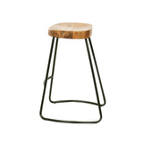darrahopens Furniture > Bar Stools & Chairs Artiss Set of 4 Elm Wood Backless Bar Stools 65cm - Black and Light Natural