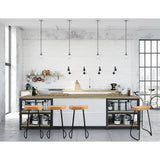 darrahopens Furniture > Bar Stools & Chairs Artiss Set of 4 Elm Wood Backless Bar Stools 75cm - Black and Light Natural