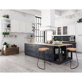 darrahopens Furniture > Bar Stools & Chairs Artiss Set of 4 Elm Wood Backless Bar Stools 75cm - Black and Light Natural