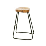 darrahopens Furniture > Bar Stools & Chairs Artiss Set of 4 Elm Wood Backless Bar Stools 75cm - Black and Light Natural