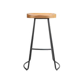 darrahopens Furniture > Bar Stools & Chairs Artiss Set of 4 Elm Wood Backless Bar Stools 75cm - Black and Light Natural