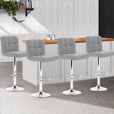 darrahopens Furniture > Bar Stools & Chairs Artiss Set of 4 Fabric Swivel Bar Stools - Grey