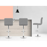 darrahopens Furniture > Bar Stools & Chairs Artiss Set of 4 Fabric Swivel Bar Stools - Grey