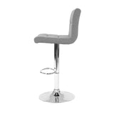 darrahopens Furniture > Bar Stools & Chairs Artiss Set of 4 Fabric Swivel Bar Stools - Grey