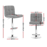 darrahopens Furniture > Bar Stools & Chairs Artiss Set of 4 Fabric Swivel Bar Stools - Grey